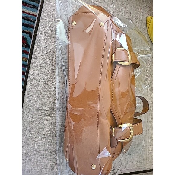 Vintage Michael Kors Standford Tan Leather Satchel Saddle Bag Handbag - Picture 14 of 15